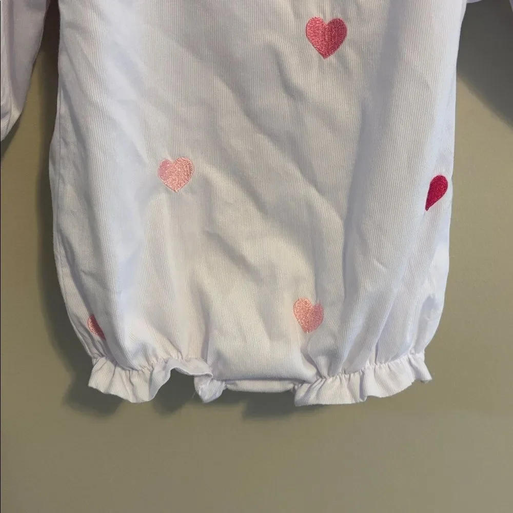 Lillie & Lilah White and Pink Heart bubble size 6 months